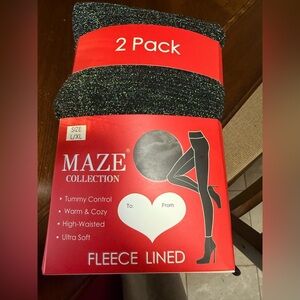 Maze Collection Fleece Lined Leggings 2 Pack